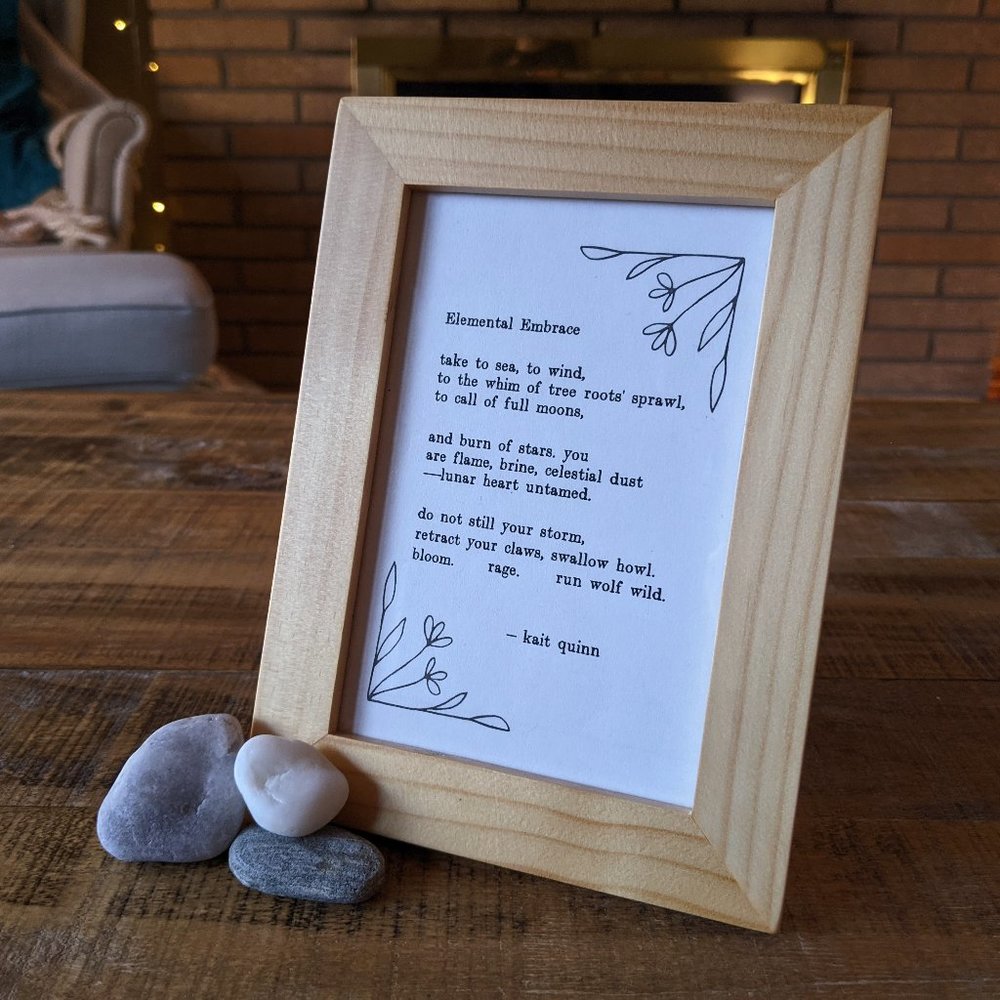 Elements Poem (Floral) in Light Wood Frame - Picture 2 of 3